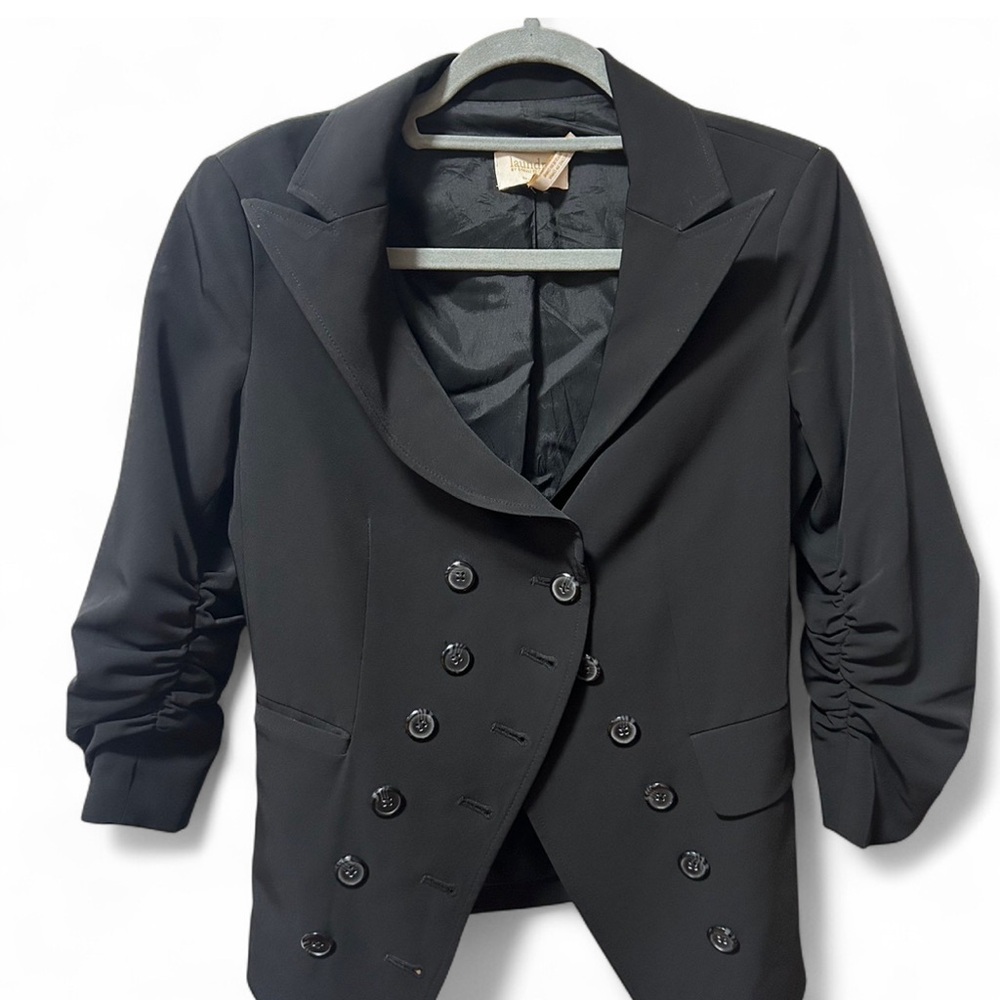 Laundry By Shelli Segal Black Double-Breasted Blazer